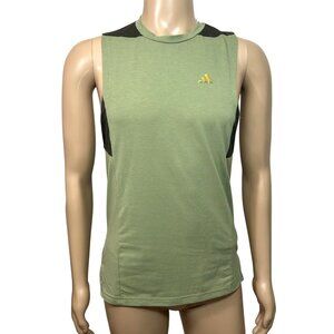 Adidas Men’s Training Tank Top Green Black S Logo Slim Activewear Gym Workout